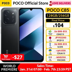 هاتف ذكي POCO C85 الإصدار العالمي NFC 128GB 256GB MediaTek Helio G81-Ultra 6.9 بوصة شاشة نقطية 50 ميجابكسل كاميرا رئيسية 6000 مللي أمبير في الساعة