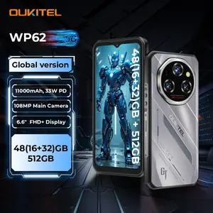 Oukitel WP62 5G هاتف ذكي متين 48 جيجابايت (16 + 32) + 512 جيجابايت، 6.6 بوصة FHD + كاميرا 108 ميجابكسل هاتف محمول، 11000 مللي أمبير 33 وات، هاتف أندرويد 15