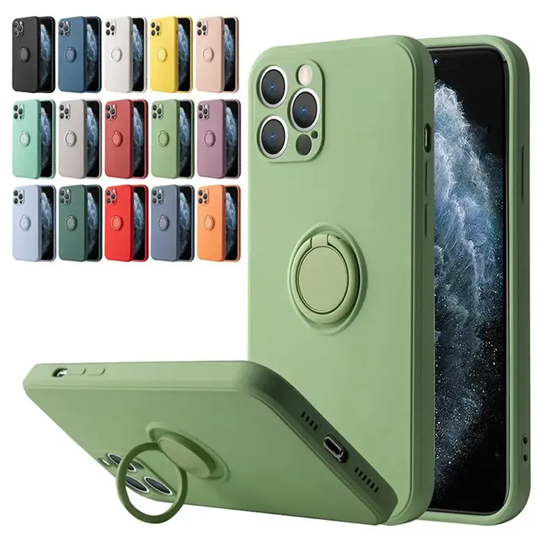 السائل سيليكون المغناطيسي قوس حلقة الحالات الهاتف آيفون 15 14 13 12 11 برو ماكس Mini X XS XR 8 7 Plus للصدمات الغطاء الخلفي