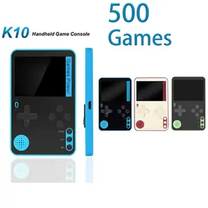 K10 رقيقة جدا ريترو ألعاب وحدة التحكم 2.4 بوصة 500 الكلاسيكية الأطفال الكبار هدية عيد ميلاد جيب صغير يده لعبة فيديو لاعب