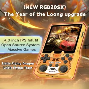 جهاز ألعاب محمول Powkiddy RGB20SX بشاشة عالية الدقة 4 بوصة، مفتوح المصدر، مزود بشبكة واي فاي 2.4 جيجا هرتز وبلوتوث، يدعم ألعاب PSP وألعاب الأركيد.