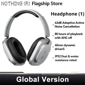 الإصدار العالمي لا شيء سماعة رأس (1) 40 ملم محرك ديناميكي سماعة رأس لاسلكية 15 شحن سريع ANC سماعة دعم AAC SBC LDAC