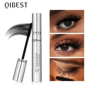 QIBEST 4D الأسود ماسكارا مقاوم للماء إطالة الشباك رموش ريميل ماسكارا الحرير الألياف النساء ماسكارا حجم إضافي 5g ماكياج