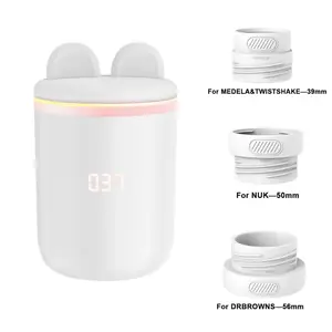 جهاز تسخين زجاجات الأطفال المحمول من BornBL N1S، تسخين سريع لتدفئة حليب السفر، جهاز تسخين حليب الثدي بقدرة 8800 مللي أمبير في الساعة مع 3 محولات