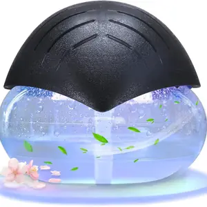 منقي مائي، غسالة هواء بفلتر مياه للمنزل والمكتب - موزع روائح الزيوت العطرية مع 7 مصابيح LED ليلية ملونة -