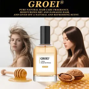 عطر GROEI Honey Infused Hair 50 مل - رائحة طبيعية بزيت الأركان، يغذي ويضف اللمعان ويحمي ويصلح الشعر التالف