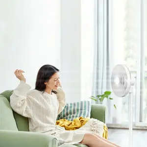 XIAOMI MIJIA إصدار بطارية مروحة أرضية عاكسة تيار مستمر ذكية، تدفق هواء طويل المدى بطول 13 مترًا، استخدام لاسلكي 11.7 ساعة، 150 ° التذبذب