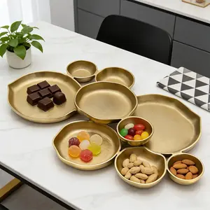 9-شبكة لوحة طبق تقديم الحلوى الزخرفية 9 قطعة أوعية تقديم العنقودية طبق متعدد مع مقصورات لوجبات حلوى الفاكهة