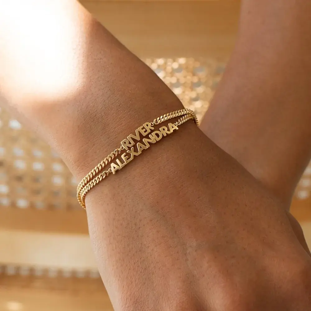 سوار مخصص بالاسم للهدايا الشخصية، سوار يدوي الصنع مع قلادة، مناسب كهدية للأصدقاء في المناسبات السنوية