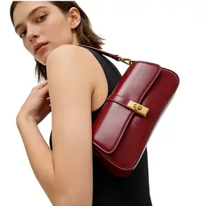 حقائب كتف نسائية من الجلد الطبيعي بتصميم ريترو من بورمينسا، حقيبة كروس بحزام قابل للتعديل للحفلات والعمل، حقائب يد فاخرة 2026