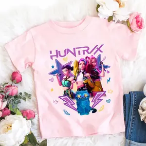 تي شيرت قطني ناعم للبنات الصغيرات بتصميم فيلم 2026 الرائج، ملابس أطفال، هدايا لمحبي KPop Demon Hunters، ملابس أطفال عصرية، قمصان كاجوال