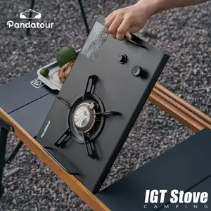 Pandatour 2025 IGT فرن التخييم في الهواء الطلق موقد للطي بلمسة واحدة عالية قوة النيران موقد مناسبة للشرفات موقد للتخييم