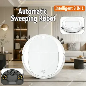 روبوت تنظيف أوتوماتيكي بعمر بطارية طويل، مكنسة كهربائية محمولة صغيرة للمنزل، قابلة لإعادة الشحن عبر USB، آلة تنظيف 3 في 1 للاستخدام الجاف والرطب