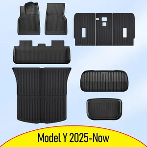 USVOTOV لطراز تسلا Y Juniper 2025 2026 الحصير TPE الجبهة الخلفية البضائع بطانة مسند الظهر منصات الجذع الحصير لملحقات تسلا