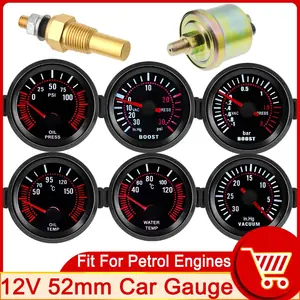 مقياس درجة حرارة الماء وأجهزة الاستشعار ، AD الضوء الأبيض ، 52 مللي متر ، درجة حرارة الزيت ، ضغط الزيت ، مقياس سرعة الدوران Rpm ، مقياس زيادة الفراغ