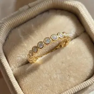 خاتم دائري من الفضة الإسترلينية عيار 925 مرصع بالزركون الأبيض الفاخر، مجوهرات خطوبة للنساء، إكسسوارات أنيقة للأصابع للحفلات