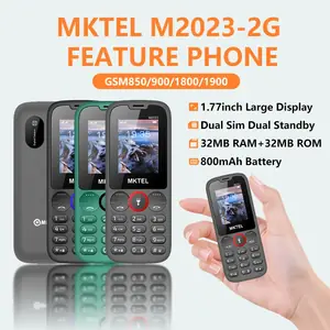 هاتف MKTEL M2023 لكبار السن بشاشة 1.77 بوصة وأزرار كبيرة وشريحتين وبلوتوث وكاميرا وألعاب وراديو FM ومصباح يدوي وعمر بطارية طويل
