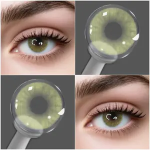 عدسات لاصقة ملونة VISUASHOW بلون رمادي أورورا، عدسات طبيعية لعيون صغيرة، عدسات تجميلية للعيون، عدسات سنوية جديدة (قطعتان)