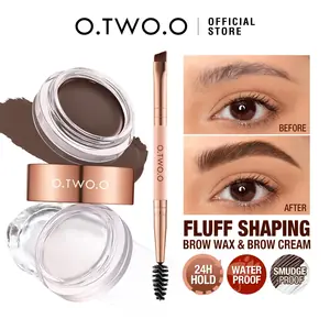 O.TWO.O الحاجب دهن الحاجب جل الشمع 2 في 1 مقاوم للماء طويل الأمد دسم الملمس العين الحاجب محسن مستحضرات التجميل ماكياج