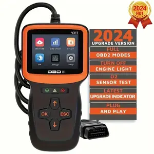 أداة فحص تشخيصية احترافية ، OBD2 ، قراءة البيانات في الوقت الفعلي ، فحص مصابيح المحرك ، رموز واضحة للسيارات والدراجات النارية