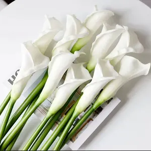 10 قطعة زنبق الكالا الأبيض زهرة اصطناعية باقة زنبق الكالا باقة الزفاف تشكيلة زهور الزفاف ديكور المنزل الربيع