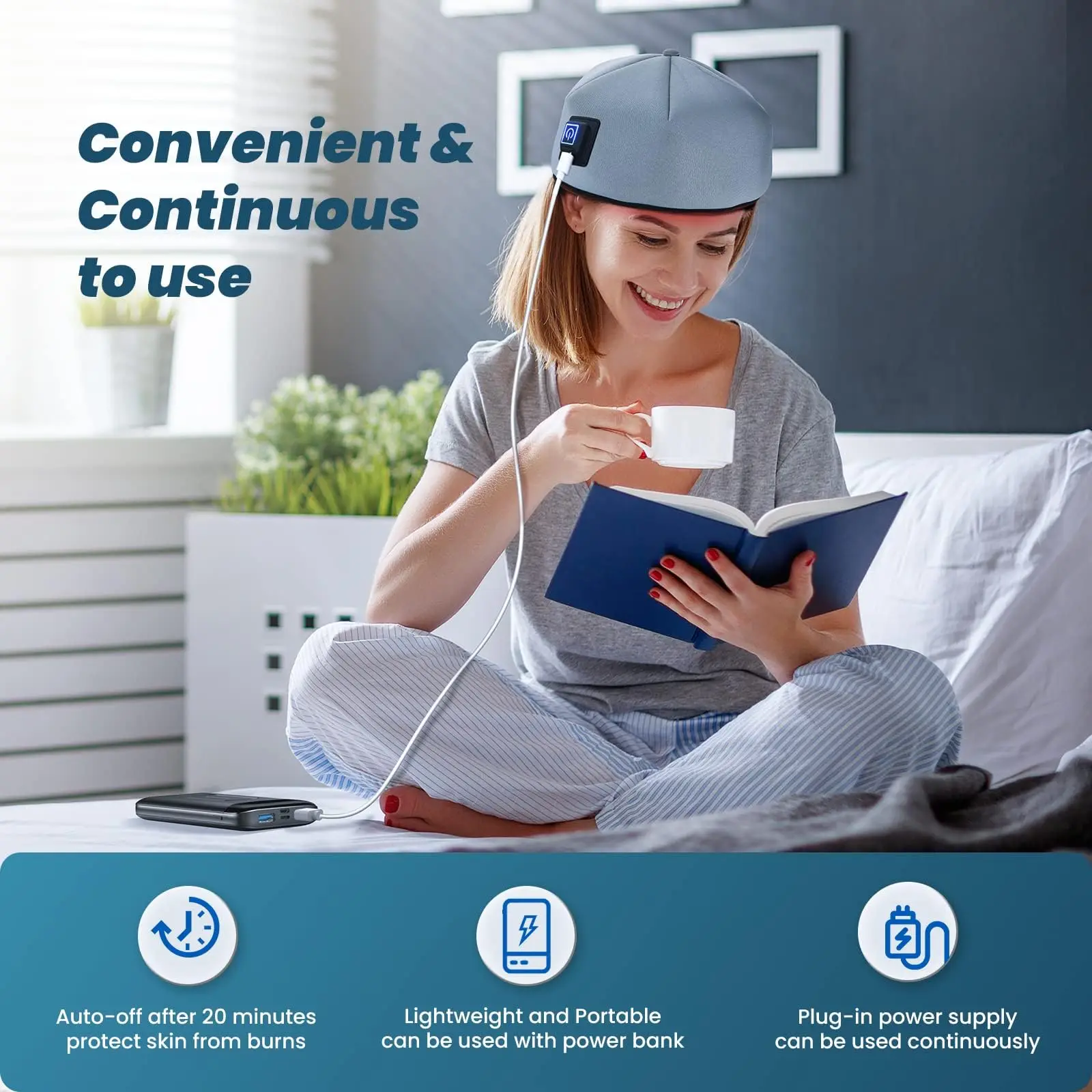 غطاء نمو الشعر أجهزة العلاج بالضوء الأحمر LED علاجات غطاء تساقط الشعر خوذة إعادة نمو الشعر العناية بالشعر تحسين مكافحة تساقط الشعر